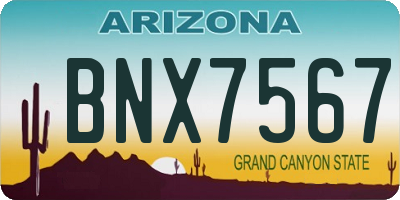 AZ license plate BNX7567