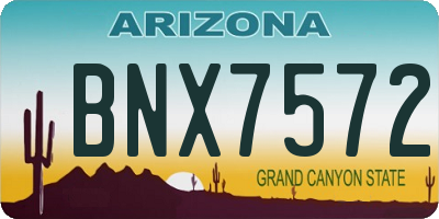 AZ license plate BNX7572