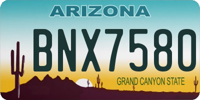 AZ license plate BNX7580