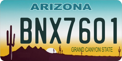 AZ license plate BNX7601