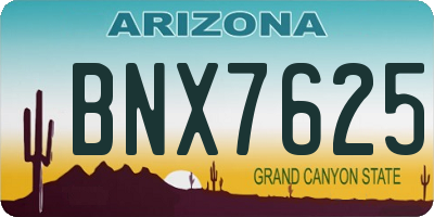 AZ license plate BNX7625