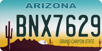 AZ license plate BNX7629