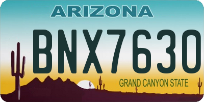 AZ license plate BNX7630