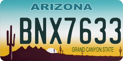 AZ license plate BNX7633