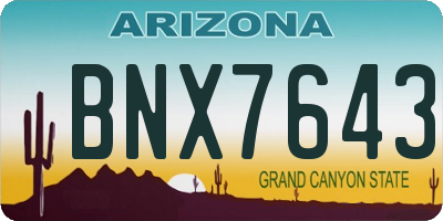 AZ license plate BNX7643