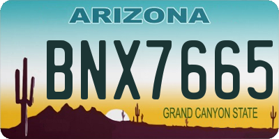 AZ license plate BNX7665