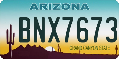 AZ license plate BNX7673
