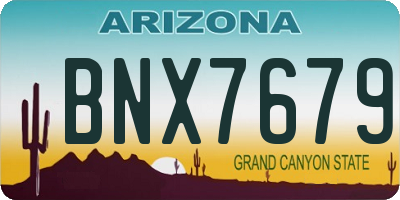 AZ license plate BNX7679