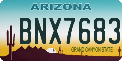AZ license plate BNX7683