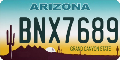 AZ license plate BNX7689