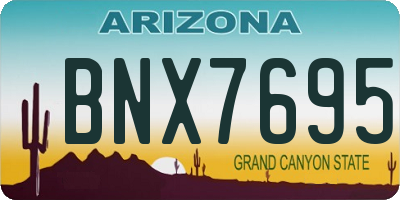 AZ license plate BNX7695