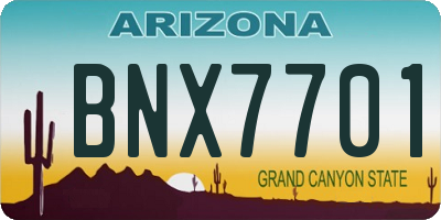 AZ license plate BNX7701
