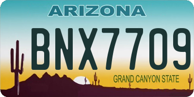 AZ license plate BNX7709