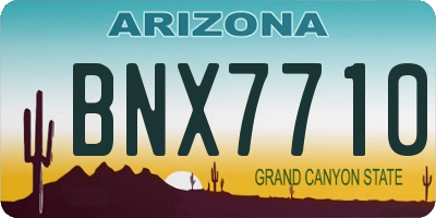AZ license plate BNX7710