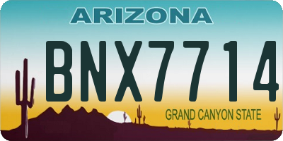 AZ license plate BNX7714