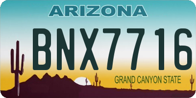 AZ license plate BNX7716