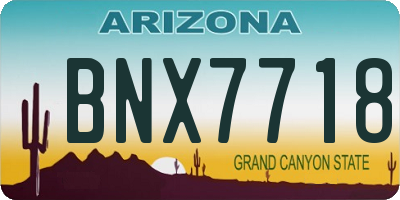 AZ license plate BNX7718