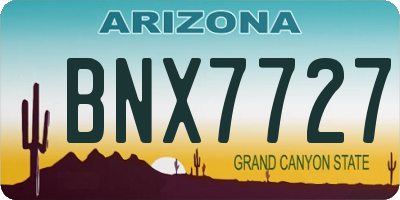 AZ license plate BNX7727