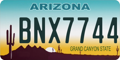 AZ license plate BNX7744