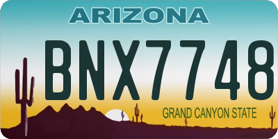AZ license plate BNX7748