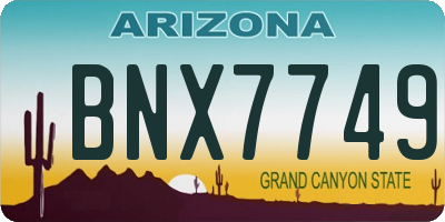 AZ license plate BNX7749