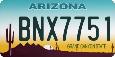 AZ license plate BNX7751