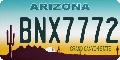 AZ license plate BNX7772