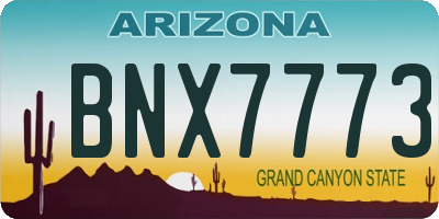 AZ license plate BNX7773