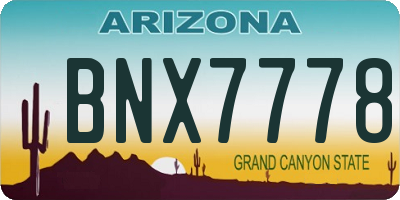 AZ license plate BNX7778