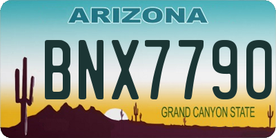 AZ license plate BNX7790