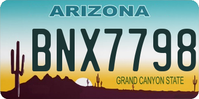 AZ license plate BNX7798