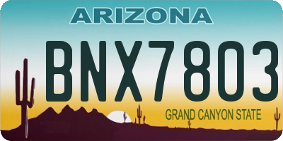 AZ license plate BNX7803