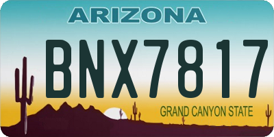 AZ license plate BNX7817