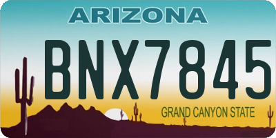 AZ license plate BNX7845