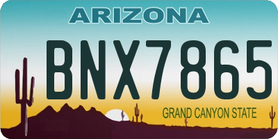 AZ license plate BNX7865