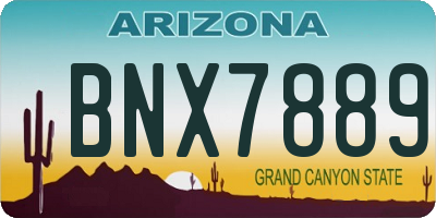 AZ license plate BNX7889