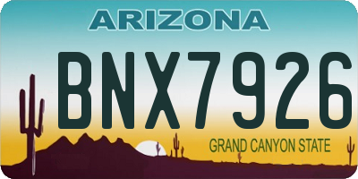AZ license plate BNX7926