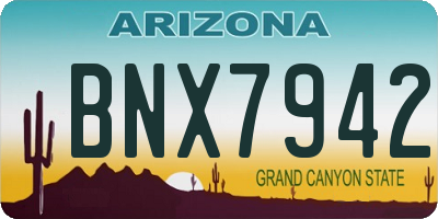 AZ license plate BNX7942