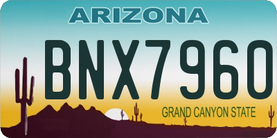 AZ license plate BNX7960