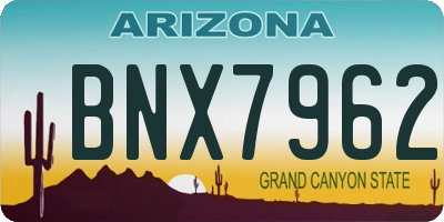 AZ license plate BNX7962