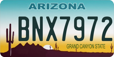 AZ license plate BNX7972