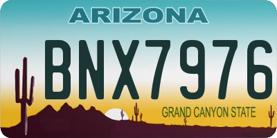 AZ license plate BNX7976