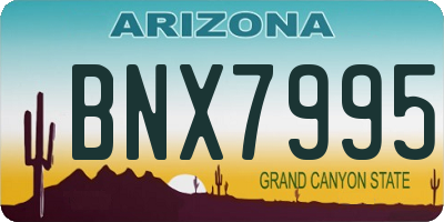 AZ license plate BNX7995