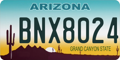 AZ license plate BNX8024