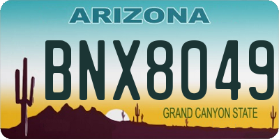 AZ license plate BNX8049