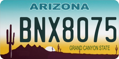 AZ license plate BNX8075