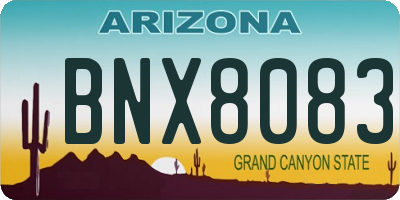 AZ license plate BNX8083