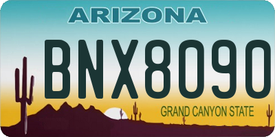 AZ license plate BNX8090