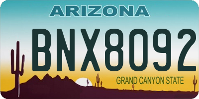 AZ license plate BNX8092