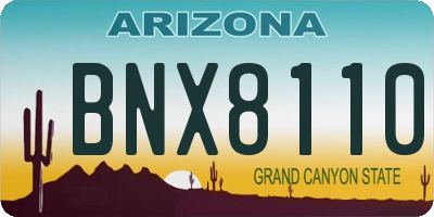 AZ license plate BNX8110